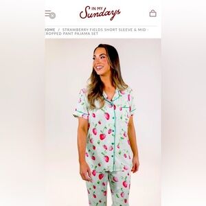 In my Sundays by Mallory Ervin Strawberry Fields pajama set XXL.